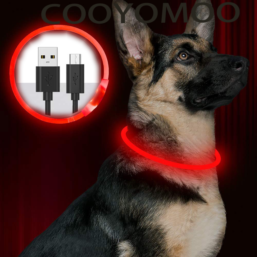 Tech Dog Accessories - Силиконовый светодиодный ошейник для собак, перезаряжаемый,