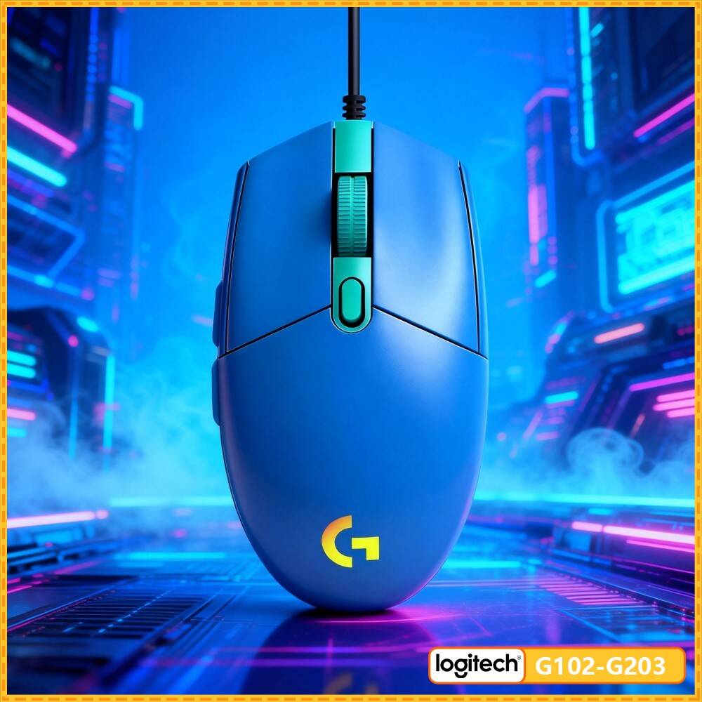 Logitech Mouse G203 - Игровая мышь Logitech G203 проводная, RGB-подсветка,
