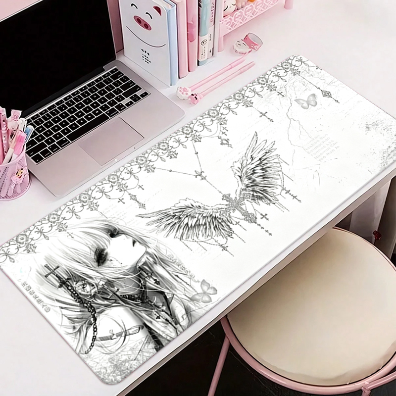 Tech Accessories For Office Desk - Кожаный коврик для мыши, черно-белый, в